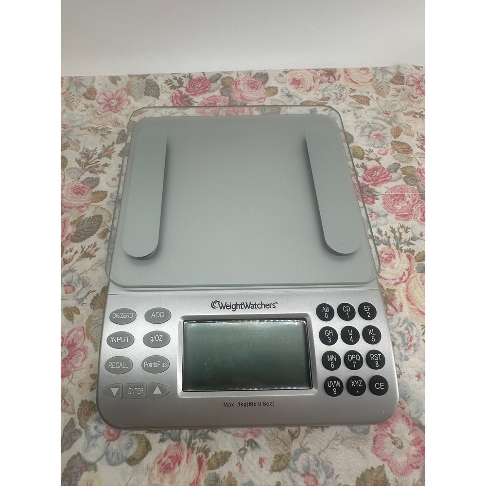 Weight Watchers PointsPlus Digital Kitchen Food Scale Silver Glass 3kg Capacity